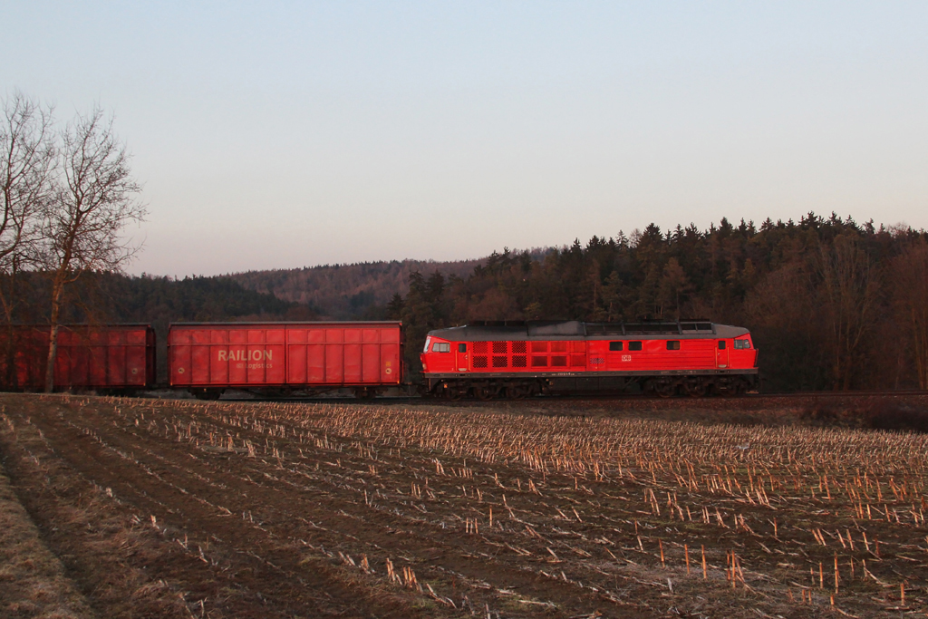 233 511 mit einem Gterzug am 08.03.2011 bei Sulzbach-Rosenberg.