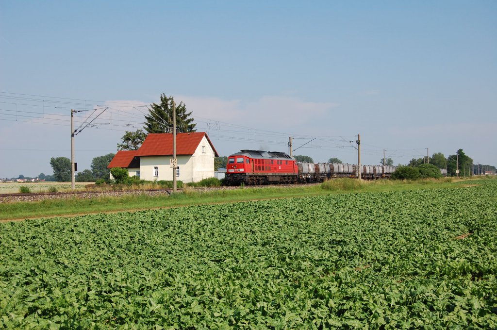 233 662 mit Kalkzug am 03.07.2010 bei Niedertraubling