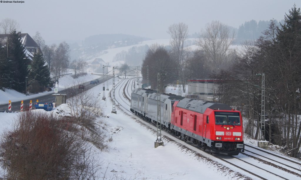 245 001-3; 76 003 und 102 als Mess DbZ 93463 (Triberg-St.Georgen(Schwarzw) bei St.Georgen 28.3.13 