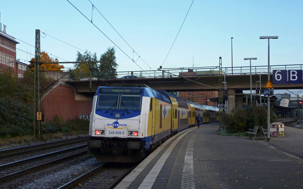 246 009-5 stand am 27.10.2012 mit einem ME nach Hamburg Hbf in Hamburg-Harburg.