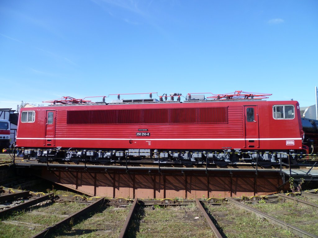 250 250-8 in iher alten DR Lackierung, zusehen am 09.10.11 im BW Weimar.

