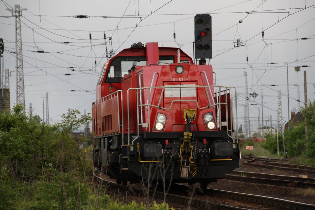 261 011-1 befuhr die Gleisanlagen in bzw. um Nordhausen am 16.05.2012.