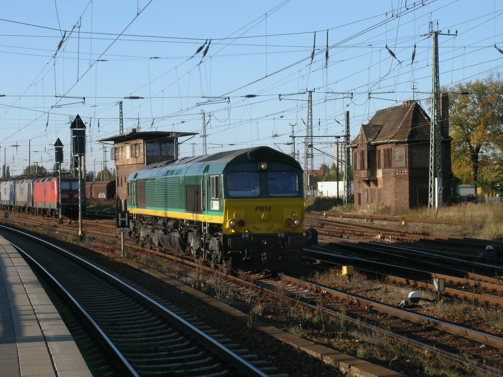 266 022 im Einsatz fr ITL,am 01.Oktober 2011,unterwegs in Angermnde.