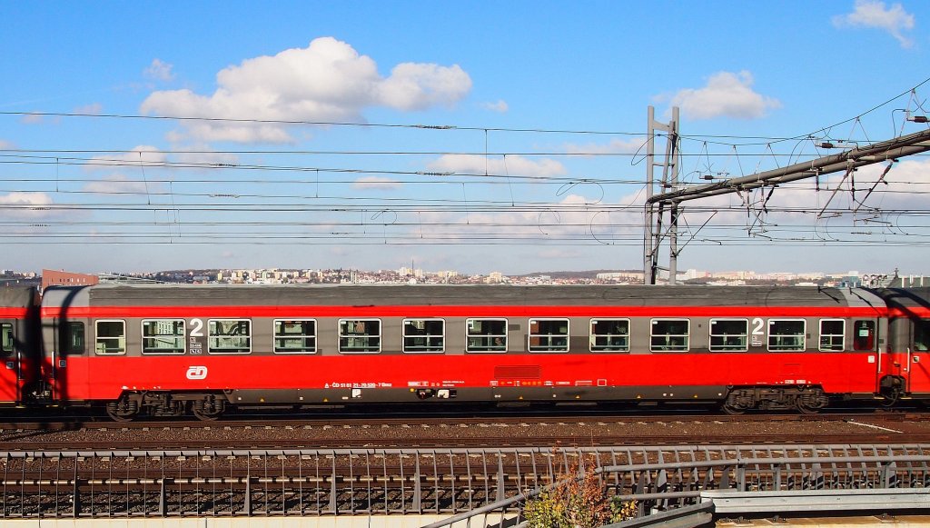 ČD 7Bmz nahe dem Hauptbahnhof Prag am 31.10. 2012.
