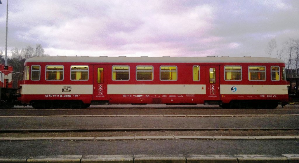 ČD Wagen Btx in Bhf. Kladno am 11. 1. 2012.