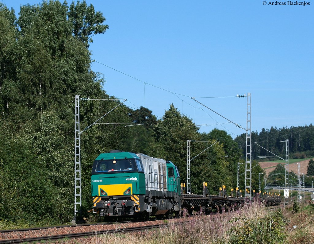 272 204-9 mit einem Langschienenzug am km 70,0 31.8.09