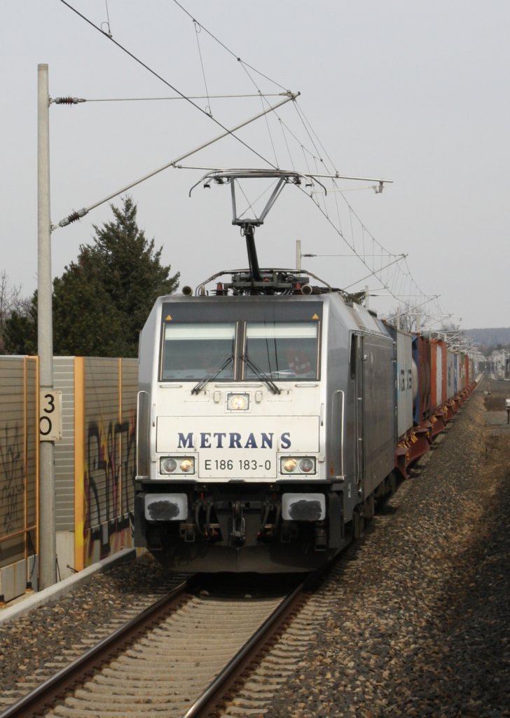 27.3.2013 vor Groenhain Berliner Bf. 186 183 von Metrans