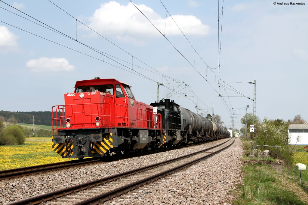 275 011-5,628-6 und 185 520-4 (kalt am Schluss) mit dem DGS92527 (Kork-Sigmaringen) bei Marbach 24.4.11