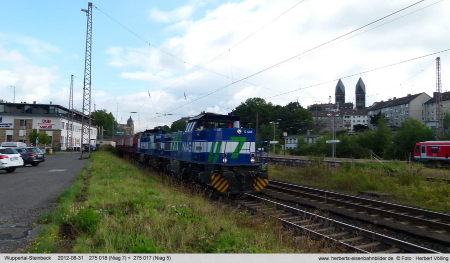  275 017(Niag 5) + 275 018(Niag 7) am 31.08.2012 in Wuppertal-Steinbeck
