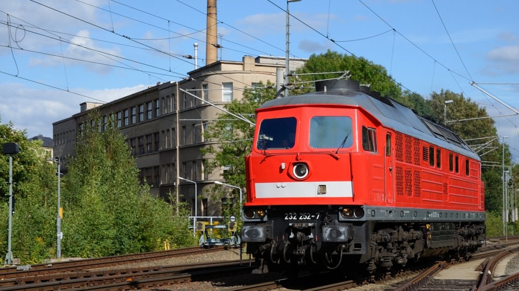 28.08.2011 BR 232252 bei der Einfahrt in den Bf Reichenbach/Vogtl.