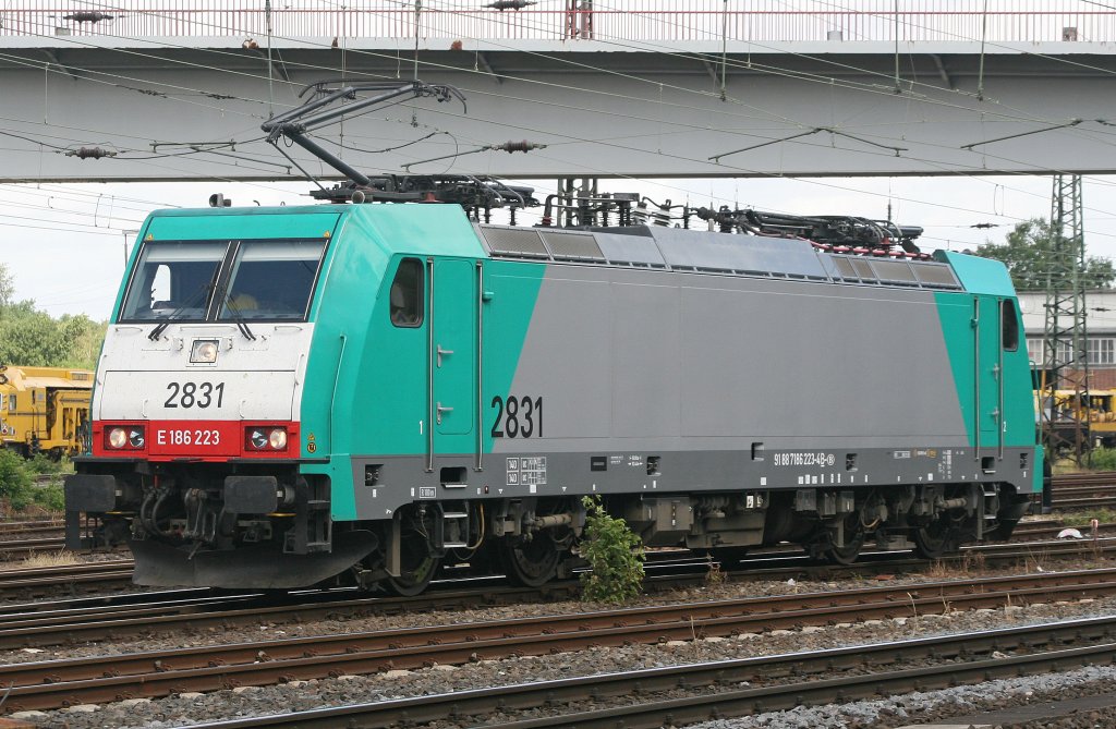 2831 spannt am 15.7.10 in Duisburg-Entenfang um