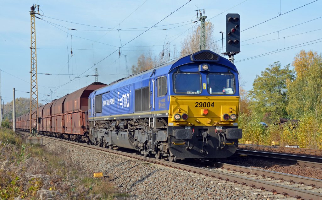 29004 der HHPI zog am 28.10.11 einen Kohlezug durch Leipzig-Thekla Richtung Engelsdorf.