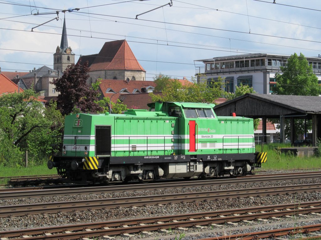 293 024-6  Lisa 1  der Erfurter Bahn steht am 15. Mai 2012 auf Gleis 1 im Bahnhof Kronach.