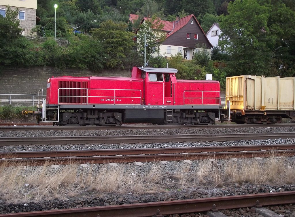 294 635-8 steht am 29. August 2011 mit der g 5684 auf Gleis 4 in Kronach.