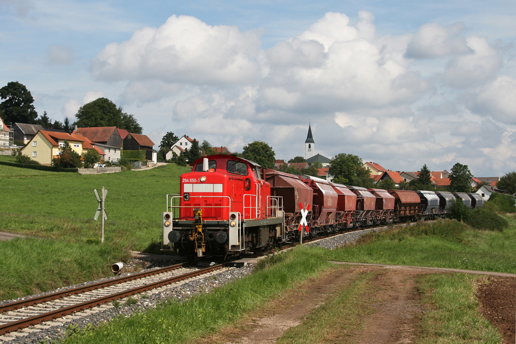 294 650 mit der bergabe von Hirschau nach Amberg am 03.09.2010 in Gebenbach.