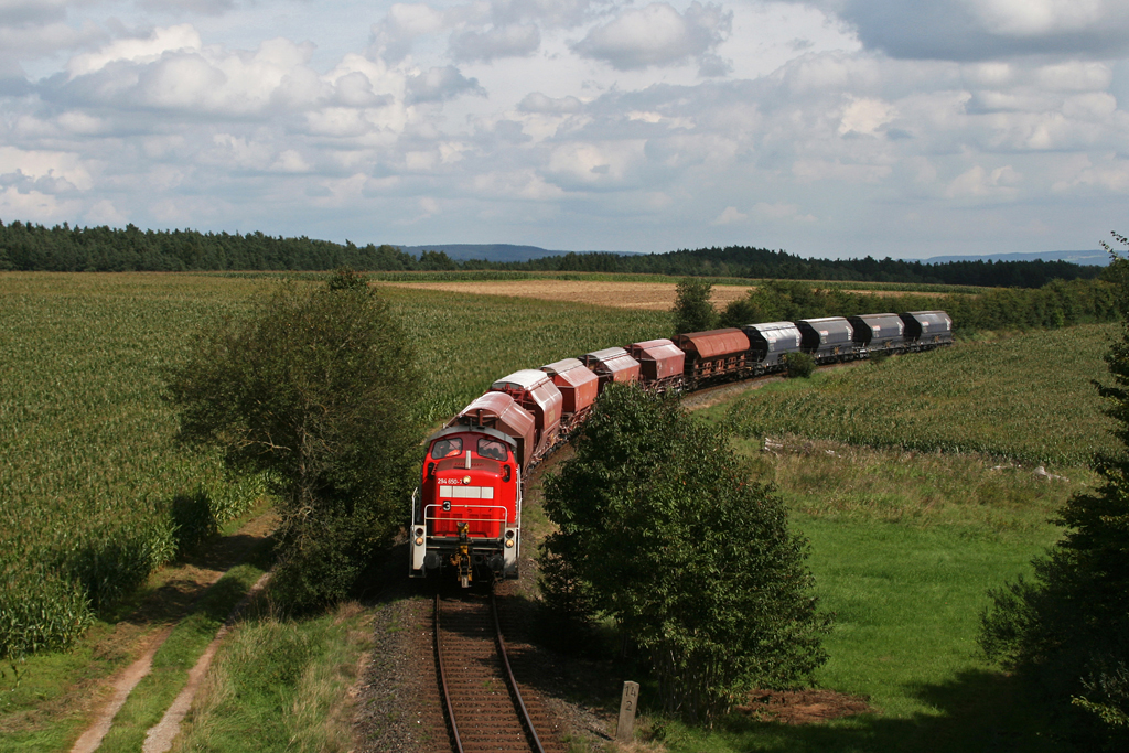 294 650 mit der �bergabe von Hirschau nach Amberg am 03.09.2010 kurz nach Hirschau.