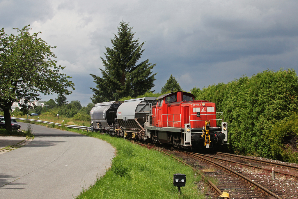 294 750 mit zwei Wagen am 24.06.2011 in Schnaittenbach.