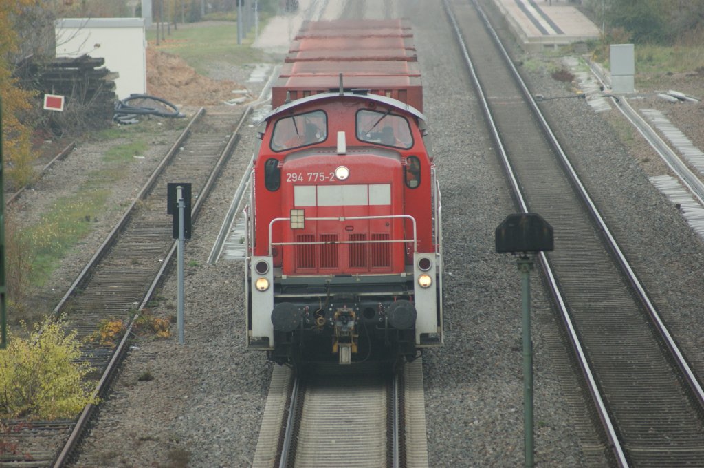 294 775-2 am 29.10.2009 auf dem Weg von Neustadt nach Landau, hier ber der Durchfahrt von Edenkoben.