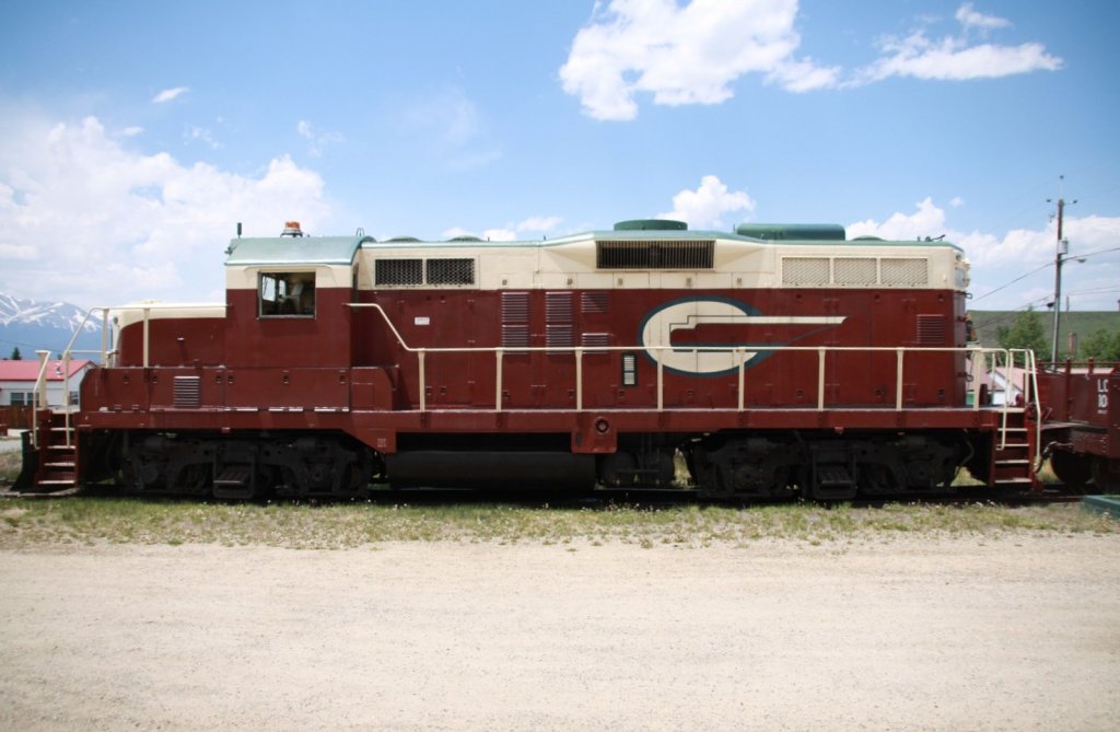29.6.2011 Leadville, CO. Zu sehen eine EMD GP9 der Leadville, Colorado & Southern RR im Bahnhof. 