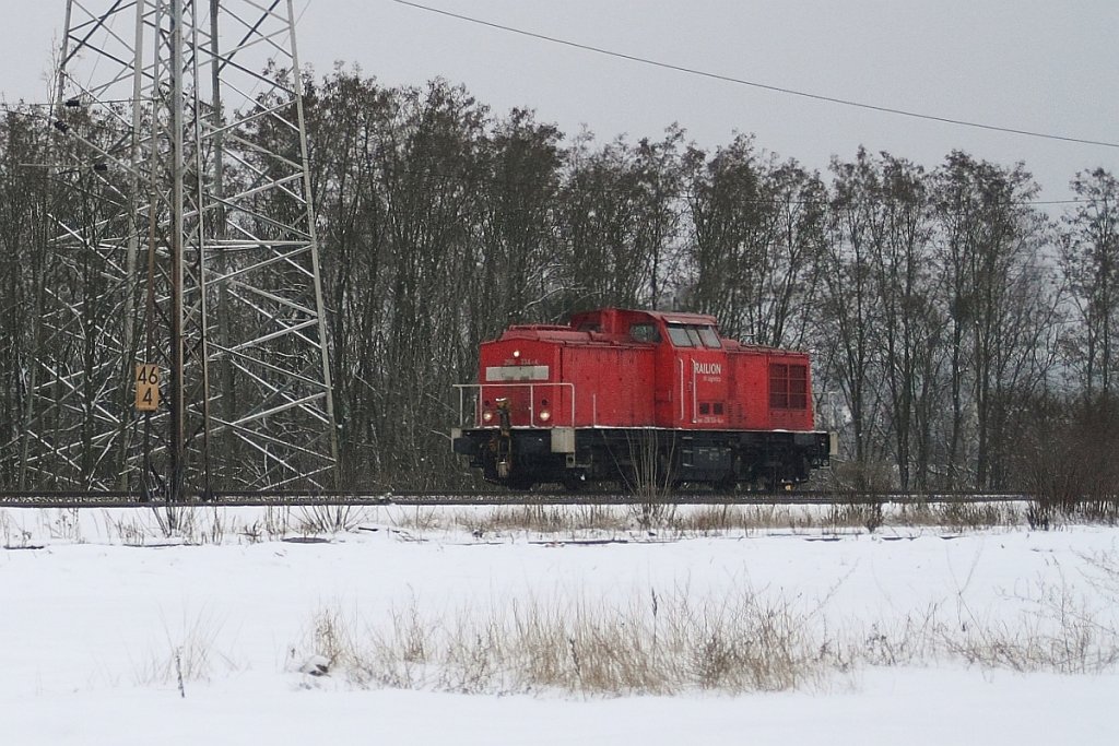 298 334-4 am 08.01.2010 am ehem. Containerbahnhof Eberswalde auf dem Weg nach Angermnde