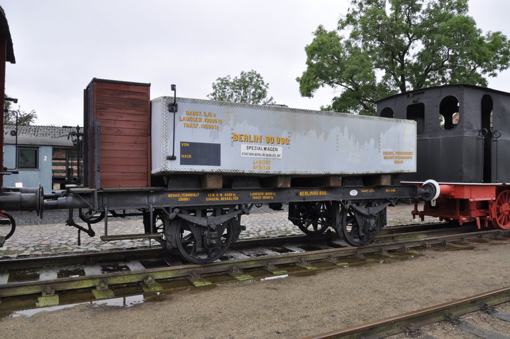 30.07.2011, Kleinbahnmuseum Gramzow. Ein  Kesselwagen  aus der Zeit um 1885, Ladegut war Spiritus.