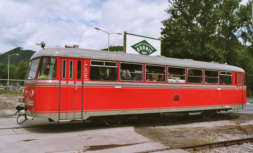 30.6.2007: Sonderfahrt mit dem VT 10 auf der Schleppbahn Andritz
(Analogaufnahme gescannt)