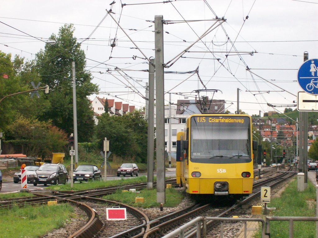 3301/3302 fhrt am Eckhardshaldenweg in die Kehranlage in Stuttgart 18.09.2011