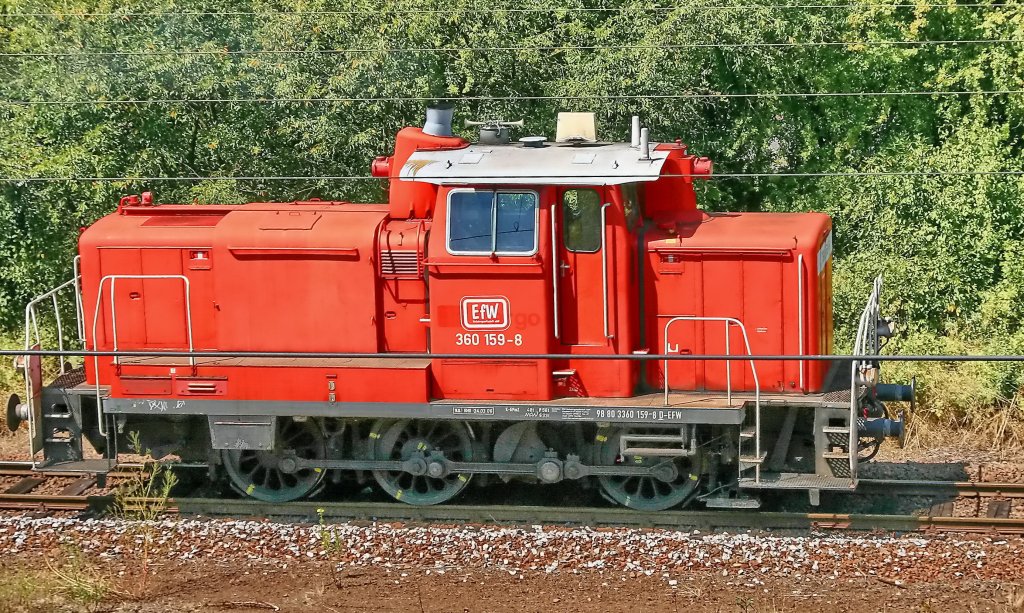 360 159-8 - Baujahr 1957  DB  V 60 159  / 1968  Umzeichnung in  260 159-9   / 1987 Umzeichnung in  360 159-8  /  2003  EfW-Verkehrsgesellschaft mbH zur  360 159-8  / Fotografiert in Hetzerath am 01.08.2009