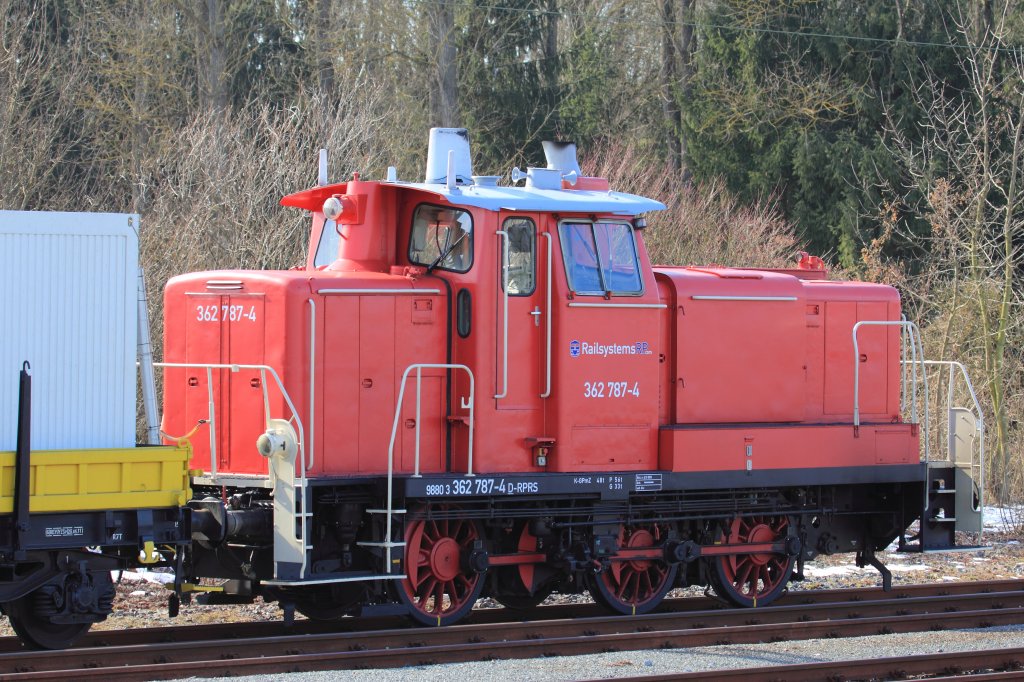 362 787-4 RP Railsystems abgestellt in Hochstadt/ Marktzeuln am 02.03.2013.