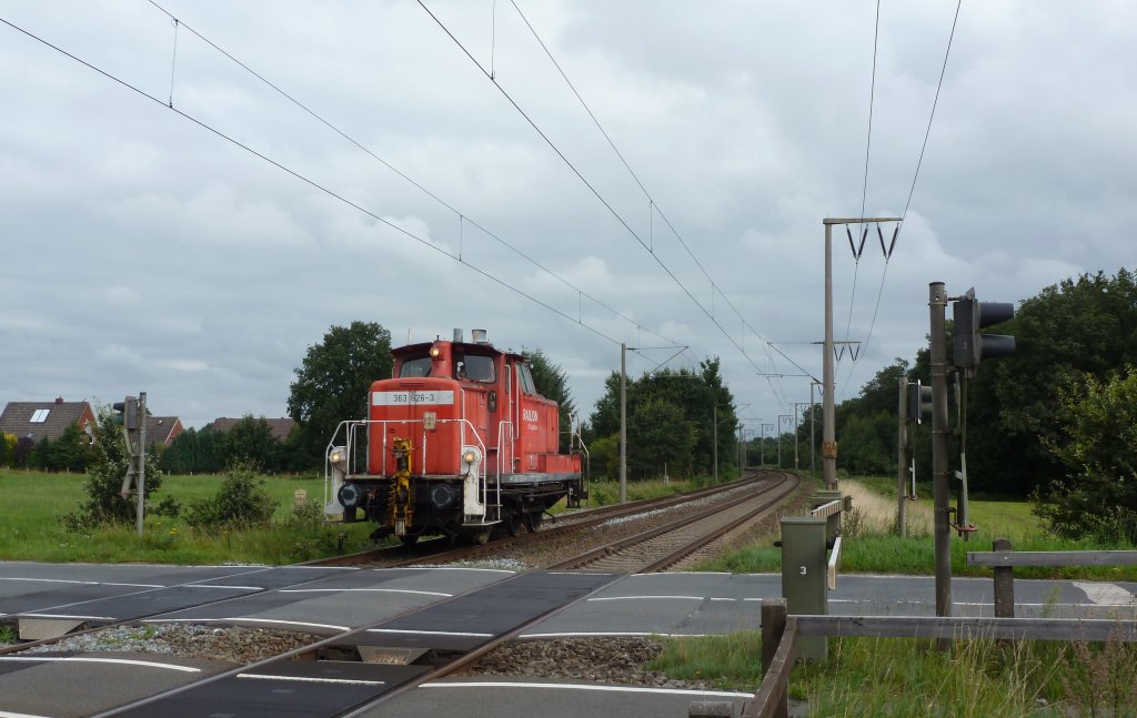 363 626-3 fuhr am 11.08.2012 Solo richtung Leer durch Eisinghausen.
