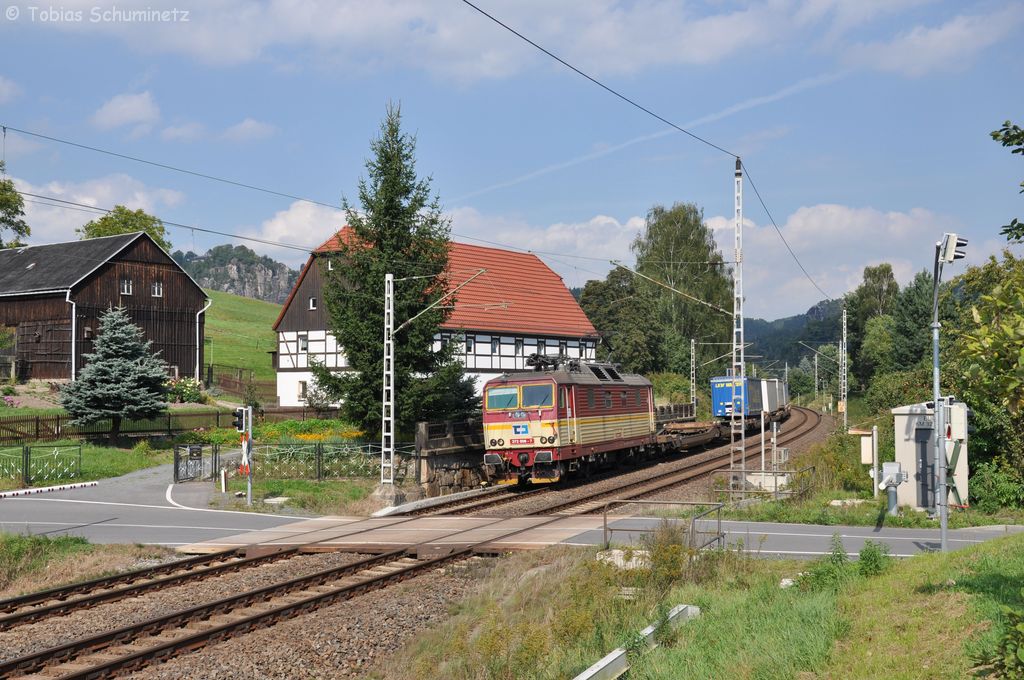 372 006 mit KLV-Zug am 18.09.2012 bei Kurort Rathen