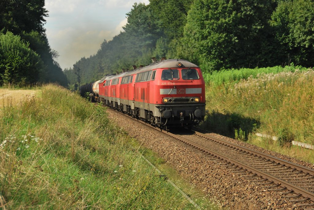 4 Br 225 + 1 Br 233 mit ein Mischer in richtung Burghausen durch  T�ssling 20/08/2010.