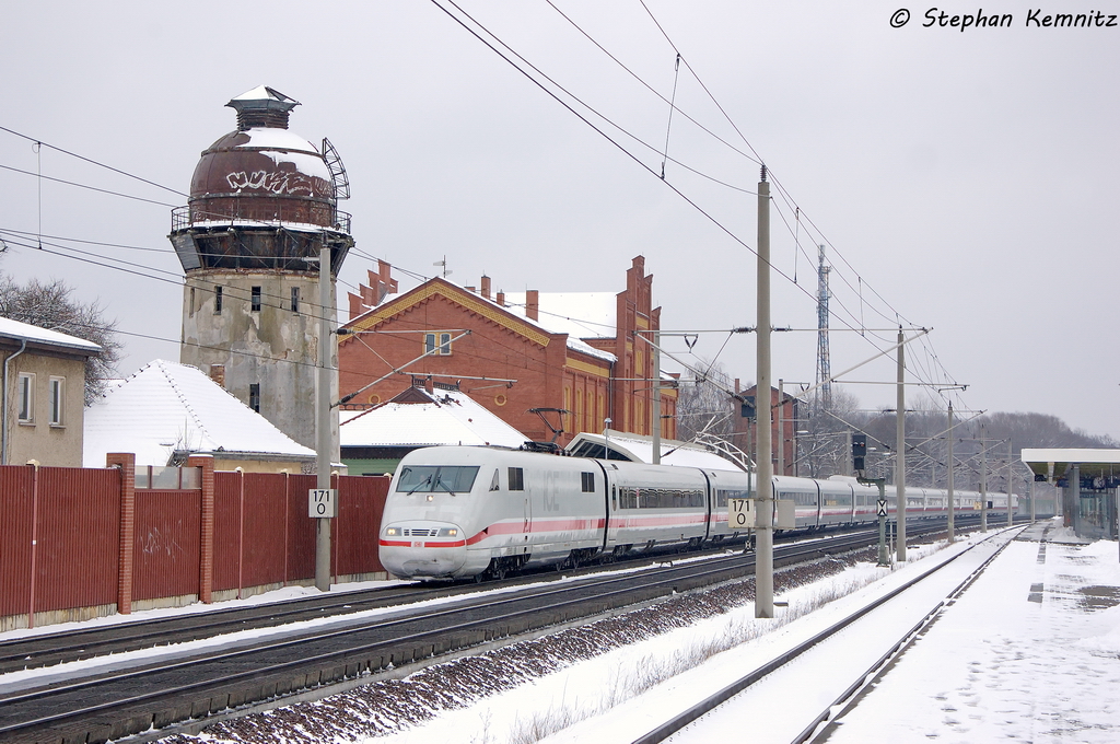 401 574-9  Zrich  als ICE 373 von Berlin Ostbahnhof nach Interlaken Ost in Rathenow. 19.03.2013