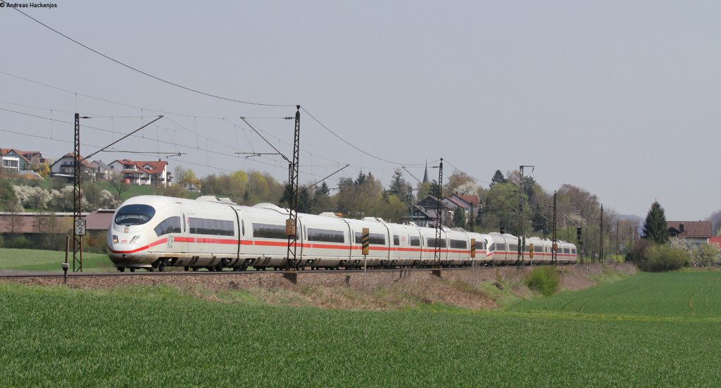 403 015-1  Singen (Hohentwiel)  und 403 ***  Mnchen  als ICE 518 (Mnchen Hbf-Dortmund Hbf) bei Ebersbach 24.4.13