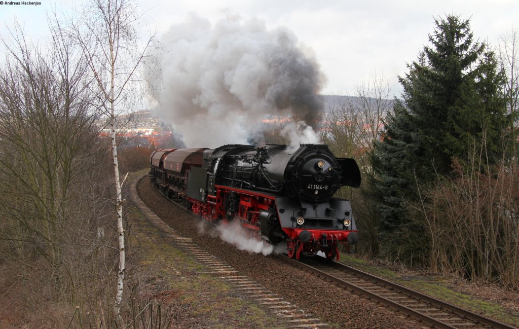 41 1144-9 mit dem DGz 204 (Eisenach Gbf-Meiningen) bei Eisenach 11.4.13