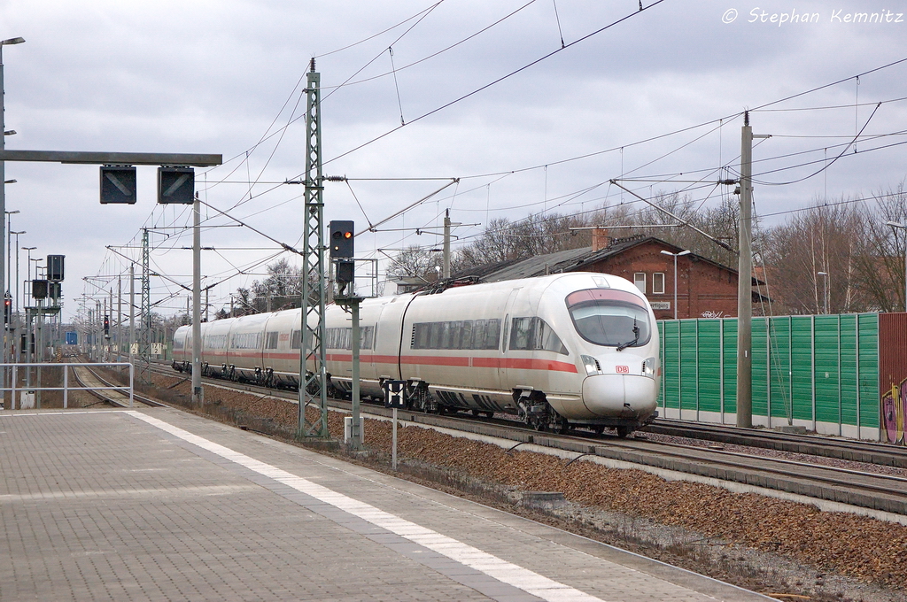411 069-8  Tutzing  als ICE 2909 fr ICE 557 von Kln Hbf nach Berlin Ostbahnhof in Rathenow. 31.01.2013