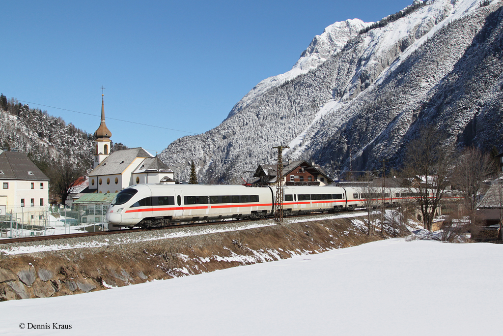 411 071 als ICE 1206 am 16.03.2013 in Scharnitz.