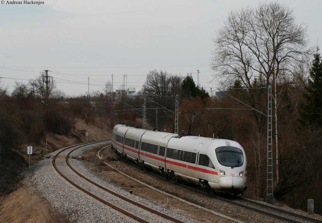 411 084-7  Kaiserslautern  als ICE 187 (Stuttgart Hbf-Zrich HB) bei Rottweil 18.3.10