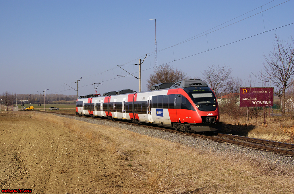 4124 027 fuhr am 16.03.2012 als REX2825 von Wien Meidling nach Deutschkreutz. 