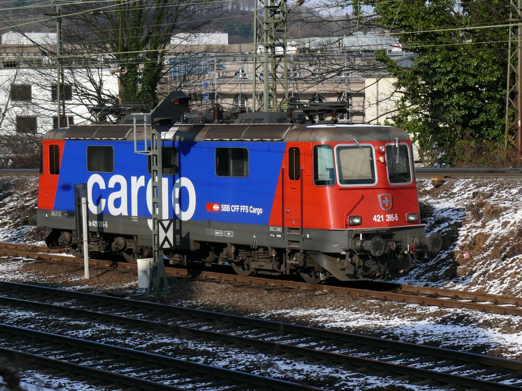 421 395-5 der SBB-Cargo stand heute in Aachen-West geparkt. Aufgenommen am 06/03/2010.