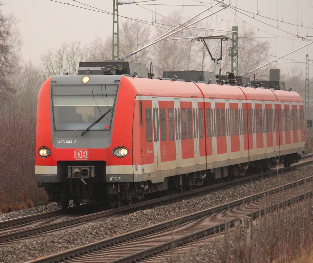 423 683-2 der Mnchner S-Bahn kurz vor Staffelstein am 29.02.2012.