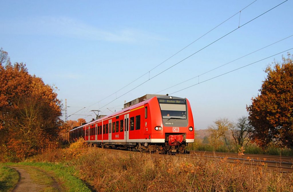 425 074-4 auf der KBS 485, Km 15, bei Herzogenrath in Richtung Aachen