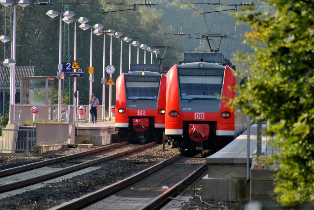 425 077 und 425 569 begegnen sich am 15.9.11 in bach - Palenberg