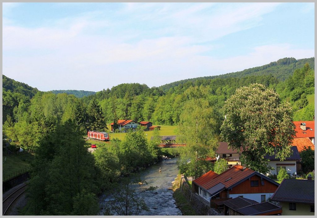 426 033 fhrt als RB 27409 von Traunstein nach Ruhpolding. Eisenrzt, 26.5.12