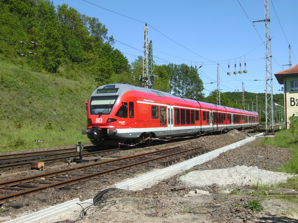 429 028 am 04.Juni 2010 als RE 33213 Rostock-Sassnitz beim Verlassen von Lietzow.