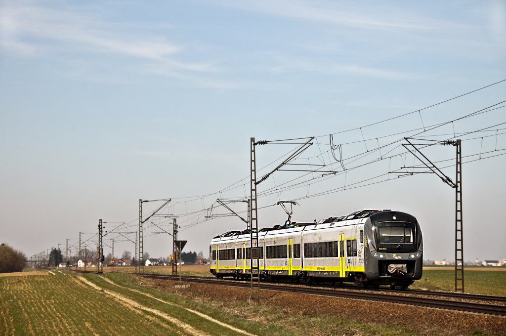 440 603 als ag 84412 von Plattling nach Neumarkt i.d.Obpf., am 02.04.2011 kurz nach Plattling.