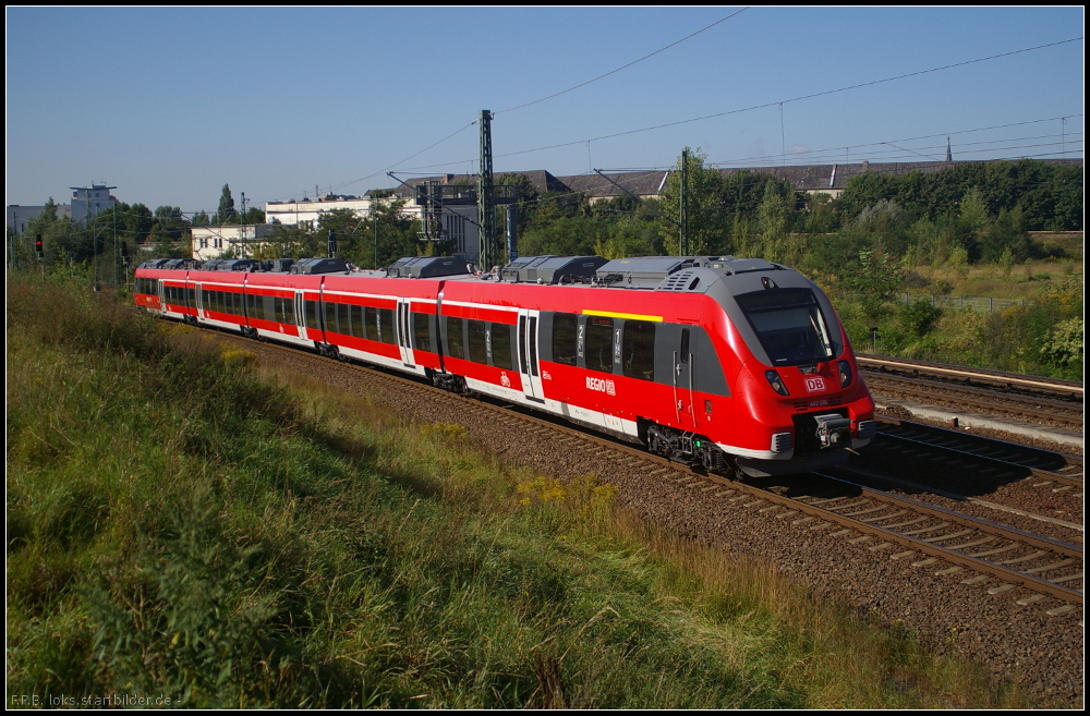 442 316 als RE5 nach Birkenwerder passiert am 13.09.2012 das Berliner Nordkreuz