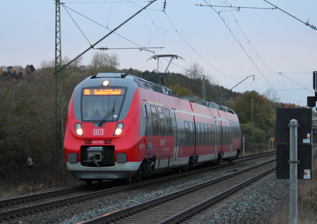 442 608 DB bei Trieb am 02.11.2012.
