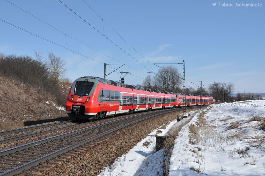 442 730 (94 80 0442 730-8 D-DB) + 253 (94 80 0442 253-1 D-DB) als S39338 am 02.03.2013 bei Plling