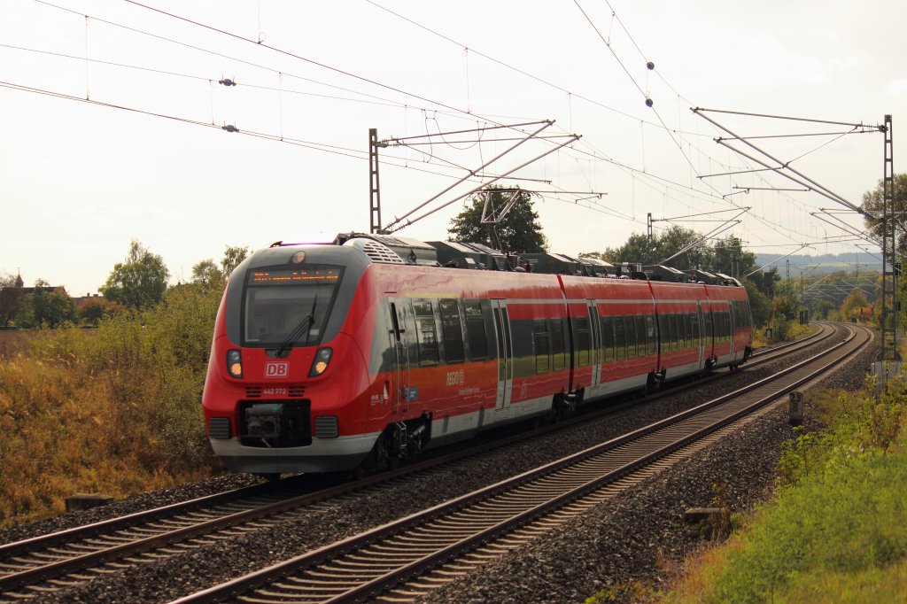 442 772 DB bei Staffelstein am 02.10.2012.